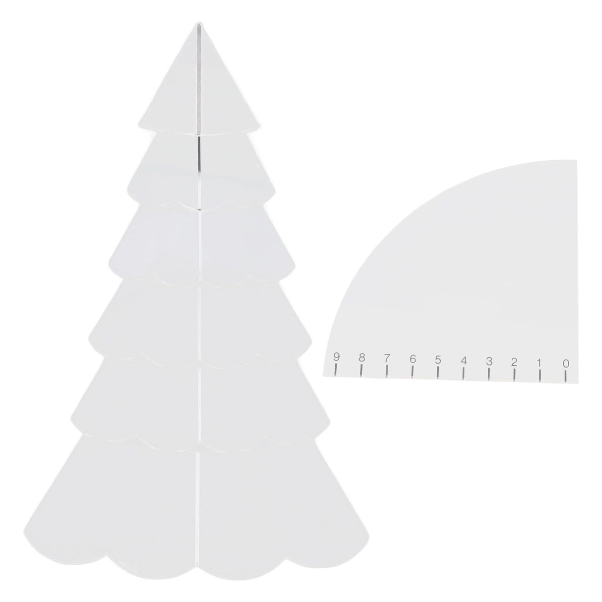 Handmade Christmas Tree Quilting Set Transparent Acrylic DIY Sewing Pattern Template Ruler Tool Set for Bowl Mats Making S