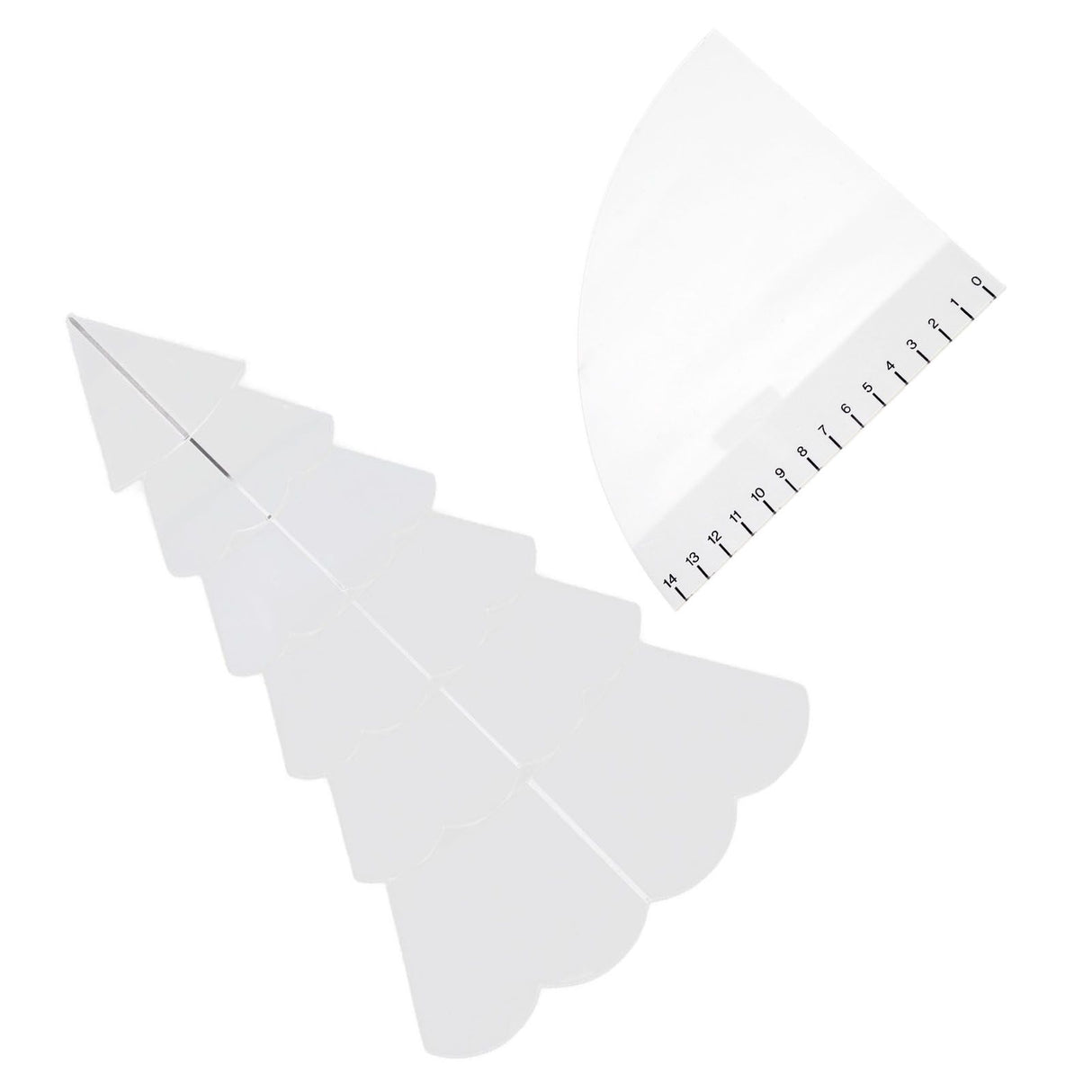 Handmade Christmas Tree Quilting Set Transparent Acrylic DIY Sewing Pattern Template Ruler Tool Set for Bowl Mats Making M