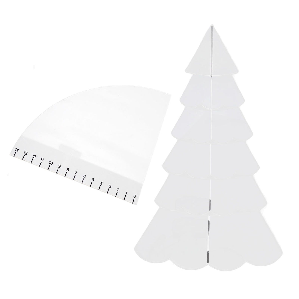 Handmade Christmas Tree Quilting Set Transparent Acrylic DIY Sewing Pattern Template Ruler Tool Set for Bowl Mats Making M