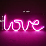 LED Love Neon Sign PS Board and Acrylic Love Sign Lamp with Hanging Holes for Confession Marriage Proposal Pink Battery Powered