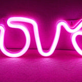 LED Love Neon Sign PS Board and Acrylic Love Sign Lamp with Hanging Holes for Confession Marriage Proposal Pink Battery Powered
