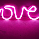 LED Love Neon Sign PS Board and Acrylic Love Sign Lamp with Hanging Holes for Confession Marriage Proposal Pink Battery Powered