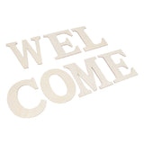 7PCS Welcome Sign Plywood 2mm Thickness Unpainted Welcome Decorative Letters for Wedding Party - Front View