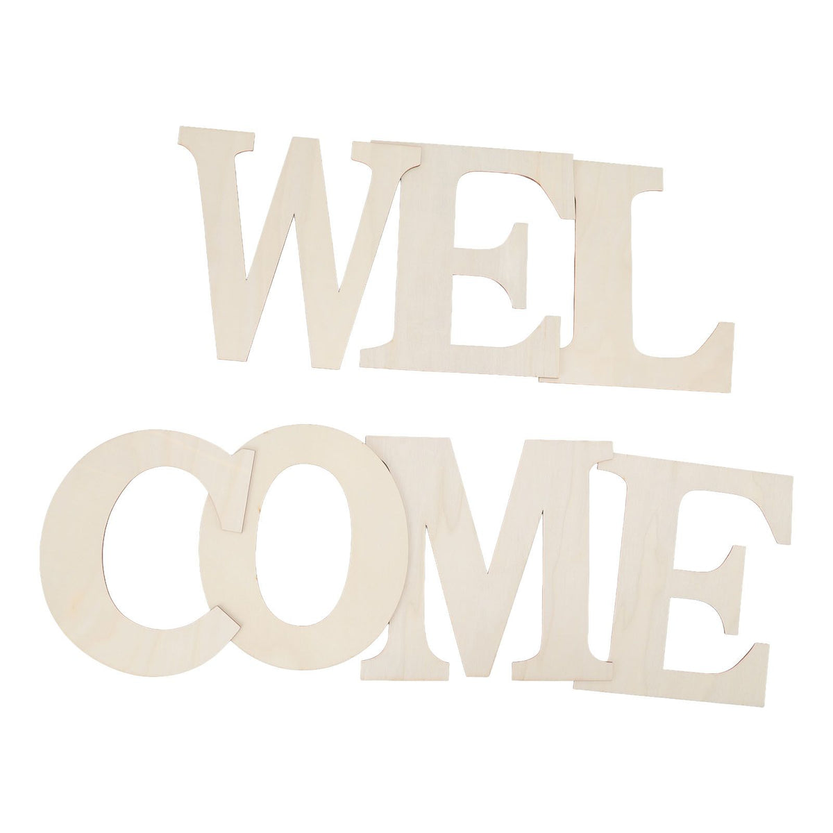 7PCS Welcome Sign Plywood 2mm Thickness Unpainted Welcome Decorative Letters for Wedding Party
