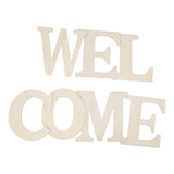 7PCS Welcome Sign Plywood 2mm Thickness Unpainted Welcome Decorative Letters for Wedding Party - Rear View