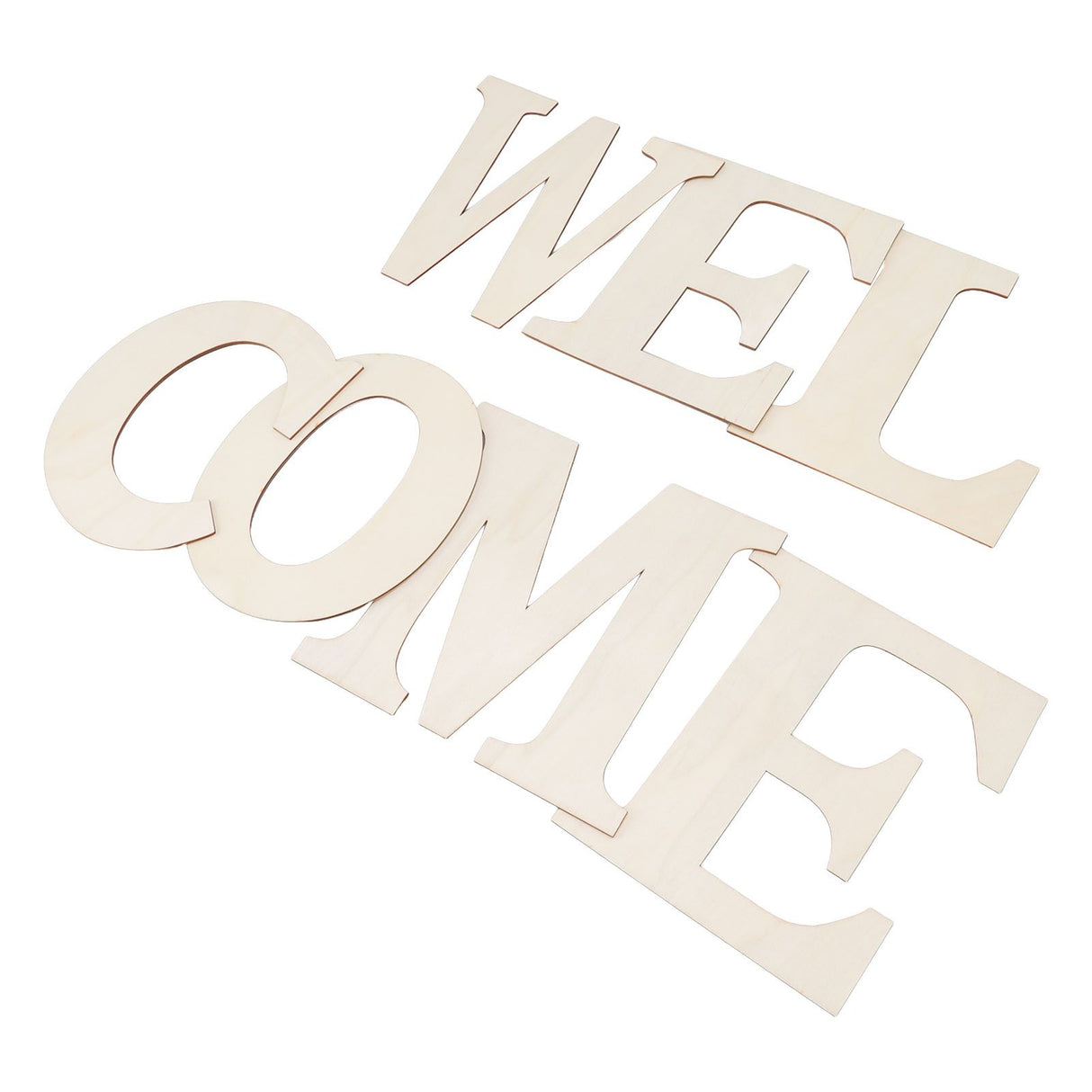 7PCS Welcome Sign Plywood 2mm Thickness Unpainted Welcome Decorative Letters for Wedding Party