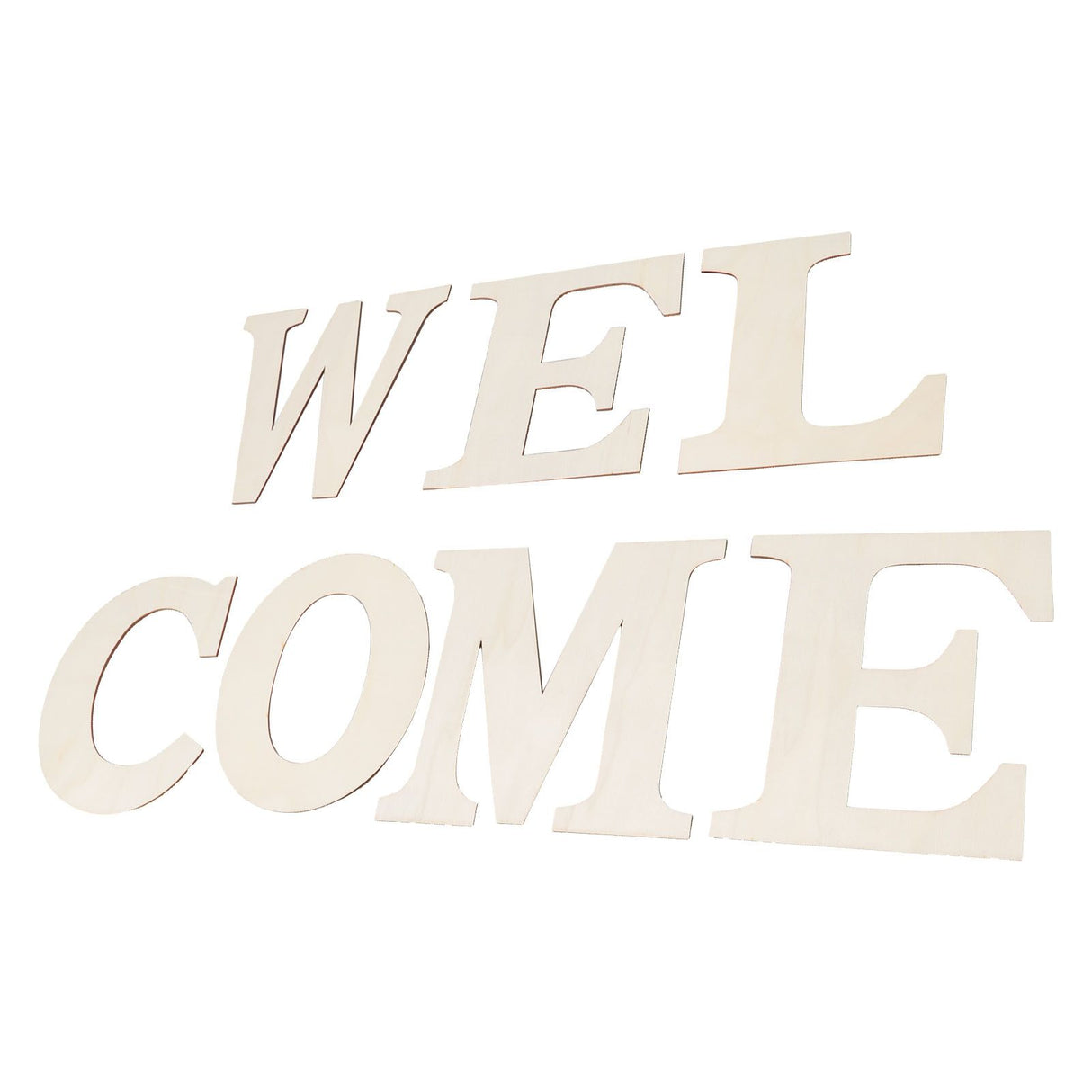 7PCS Welcome Sign Plywood 2mm Thickness Unpainted Welcome Decorative Letters for Wedding Party