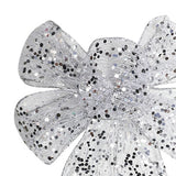 1pcs Christmas Decorative Bows Imitation Hemp Hand Crafted Ribbon Christmas Bow Knot Ornament for Christmas Party Home - Top-Down View