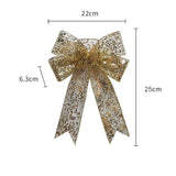 1pcs Christmas Decorative Bows Imitation Hemp Hand Crafted Ribbon Christmas Bow Knot Ornament for Christmas Party Home