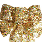 1pcs Christmas Decorative Bows Imitation Hemp Hand Crafted Ribbon Christmas Bow Knot Ornament for Christmas Party Home - Front View