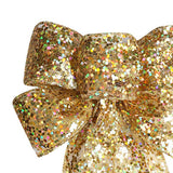 1pcs Christmas Decorative Bows Imitation Hemp Hand Crafted Ribbon Christmas Bow Knot Ornament for Christmas Party Home - Top-Down View