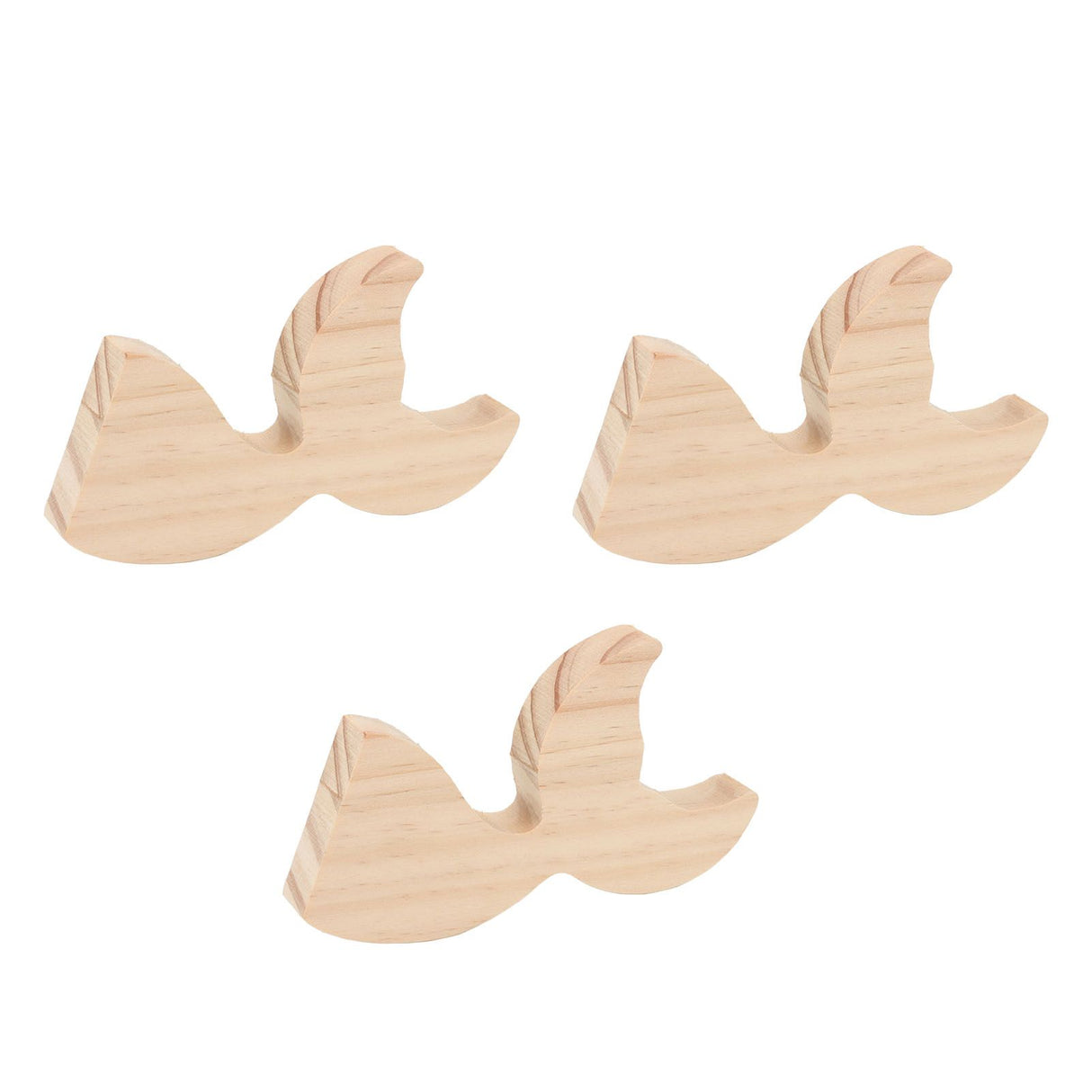 3 Pcs Fish Wood DIY Crafts Whale Tail Ornaments Whale Crafts for Childrens Playthings Toys