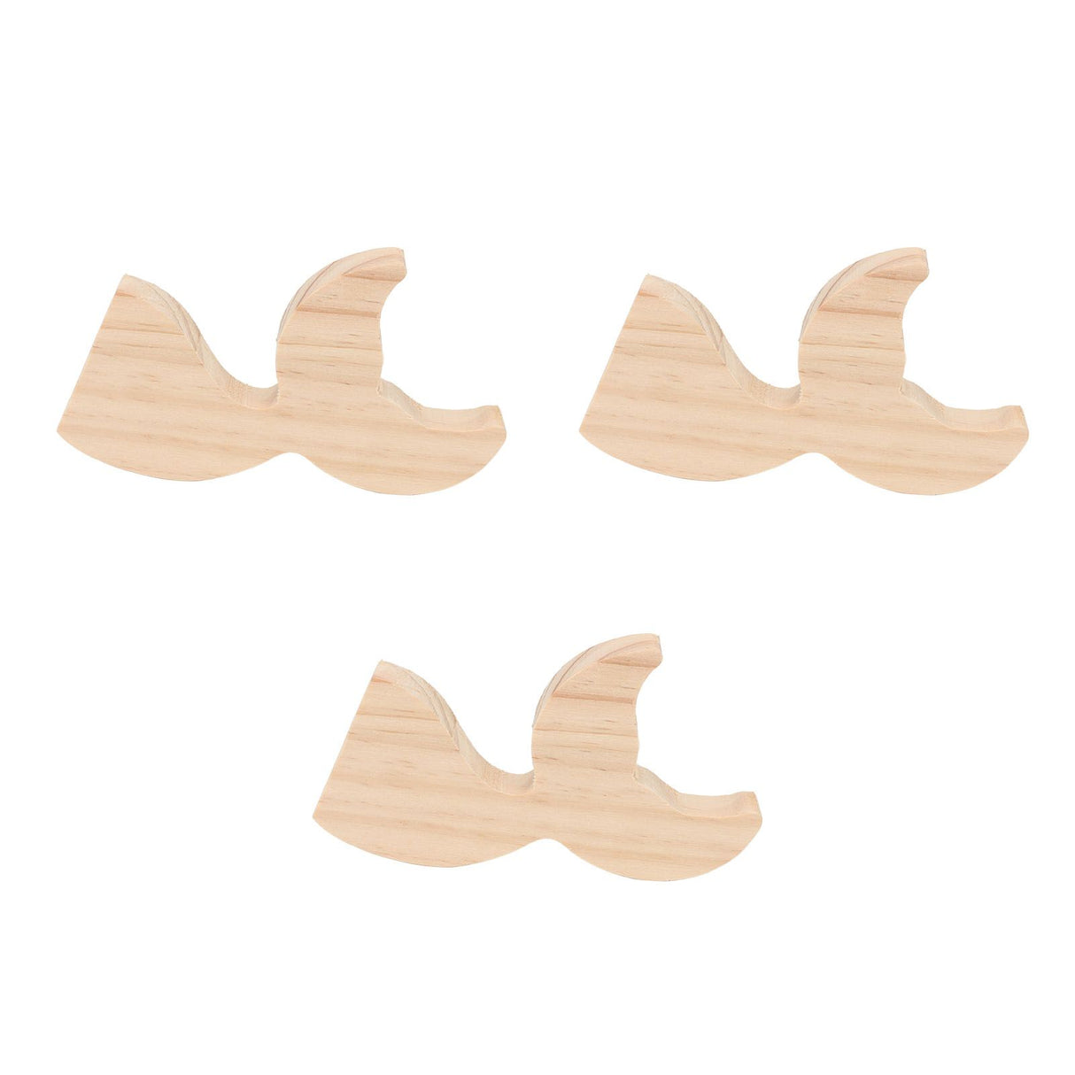 3 Pcs Fish Wood DIY Crafts Whale Tail Ornaments Whale Crafts for Childrens Playthings Toys