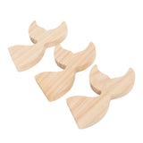 3 Pcs Fish Wood DIY Crafts Whale Tail Ornaments Whale Crafts for Childrens Playthings Toys