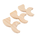 3 Pcs Fish Wood DIY Crafts Whale Tail Ornaments Whale Crafts for Childrens Playthings Toys - Close-Up Angle