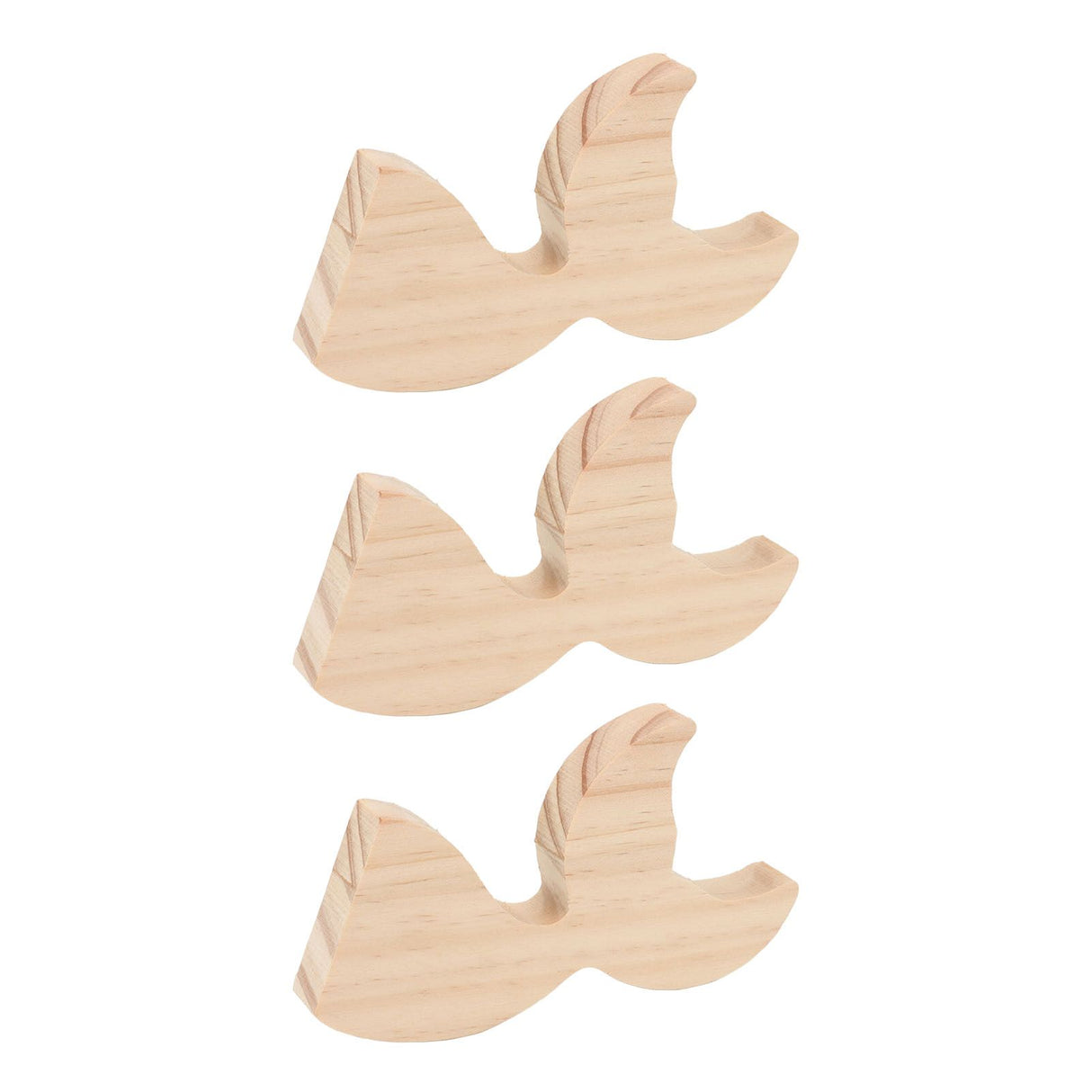 3 Pcs Fish Wood DIY Crafts Whale Tail Ornaments Whale Crafts for Childrens Playthings Toys
