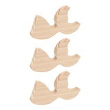 3 Pcs Fish Wood DIY Crafts Whale Tail Ornaments Whale Crafts for Childrens Playthings Toys - Extra Image