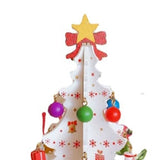 Wooden Christmas Tree Decoration 6 Pieces Vivid 3D Wooden Christmas Tree for Christmas Party White - Front View