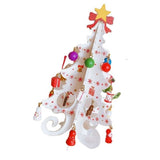 Wooden Christmas Tree Decoration 6 Pieces Vivid 3D Wooden Christmas Tree for Christmas Party White