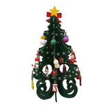Wooden Christmas Tree Decoration 6 Pieces Vivid 3D Wooden Christmas Tree for Christmas Party Green