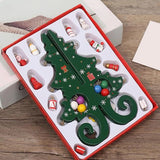 Wooden Christmas Tree Decoration 6 Pieces Vivid 3D Wooden Christmas Tree for Christmas Party Green