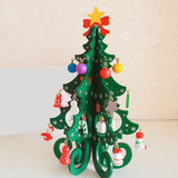 Wooden Christmas Tree Decoration 6 Pieces Vivid 3D Wooden Christmas Tree for Christmas Party Green