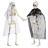 Halloween Skull Skeleton Decoration Simulated Human Plastic Bones Haunted House Decorative Skeleton Props Bride Bridegroom with Clothes