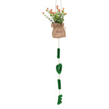 Love Hanging Flower Basket Plastic and Linen Hanging Artificial Flower for Home Wedding