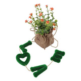 Love Hanging Flower Basket Plastic and Linen Hanging Artificial Flower for Home Wedding