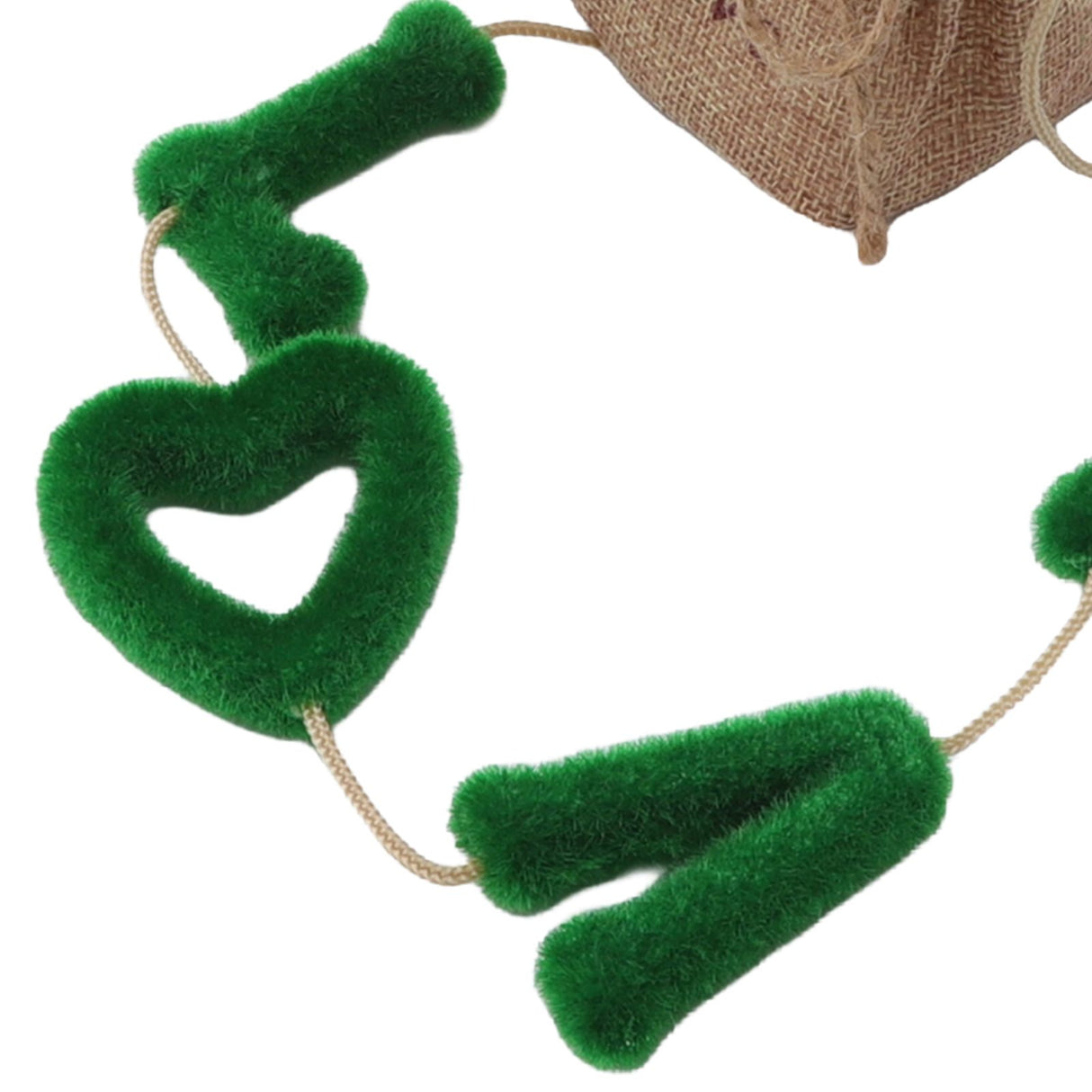 Love Hanging Flower Basket Plastic and Linen Hanging Artificial Flower for Home Wedding
