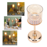 Light Luxury French Candlestick Ornament Table Candle Holder Romantic Candlelight Dinner Decorative Props Champagne Gold