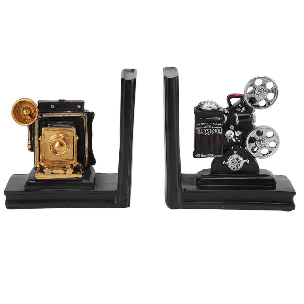 One Pair Shelf Book Ends Movie Projector Designed Resin Bookend Decoration for Study Home Office