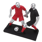 Resign Football Player Statue Soccer Sculpture Figurine Football Statue Decor Soccer Miniatures Figurines Sculpture Crafts Ornaments - Rear View