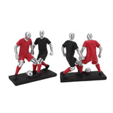 Resign Football Player Statue Soccer Sculpture Figurine Football Statue Decor Soccer Miniatures Figurines Sculpture Crafts Ornaments