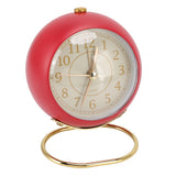 Retro Alarm Clock Silent Decorative Round Ring Base Small Quartz Alarm Clock with Ambient Night Light for Bedroom