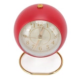 Retro Alarm Clock Silent Decorative Round Ring Base Small Quartz Alarm Clock with Ambient Night Light for Bedroom