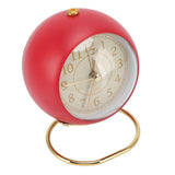 Retro Alarm Clock Silent Decorative Round Ring Base Small Quartz Alarm Clock with Ambient Night Light for Bedroom