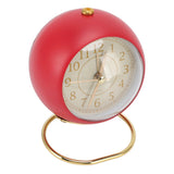 Retro Alarm Clock Silent Decorative Round Ring Base Small Quartz Alarm Clock with Ambient Night Light for Bedroom - Close-Up Angle