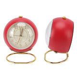 Retro Alarm Clock Silent Decorative Round Ring Base Small Quartz Alarm Clock with Ambient Night Light for Bedroom