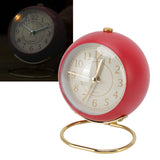 Retro Alarm Clock Silent Decorative Round Ring Base Small Quartz Alarm Clock with Ambient Night Light for Bedroom