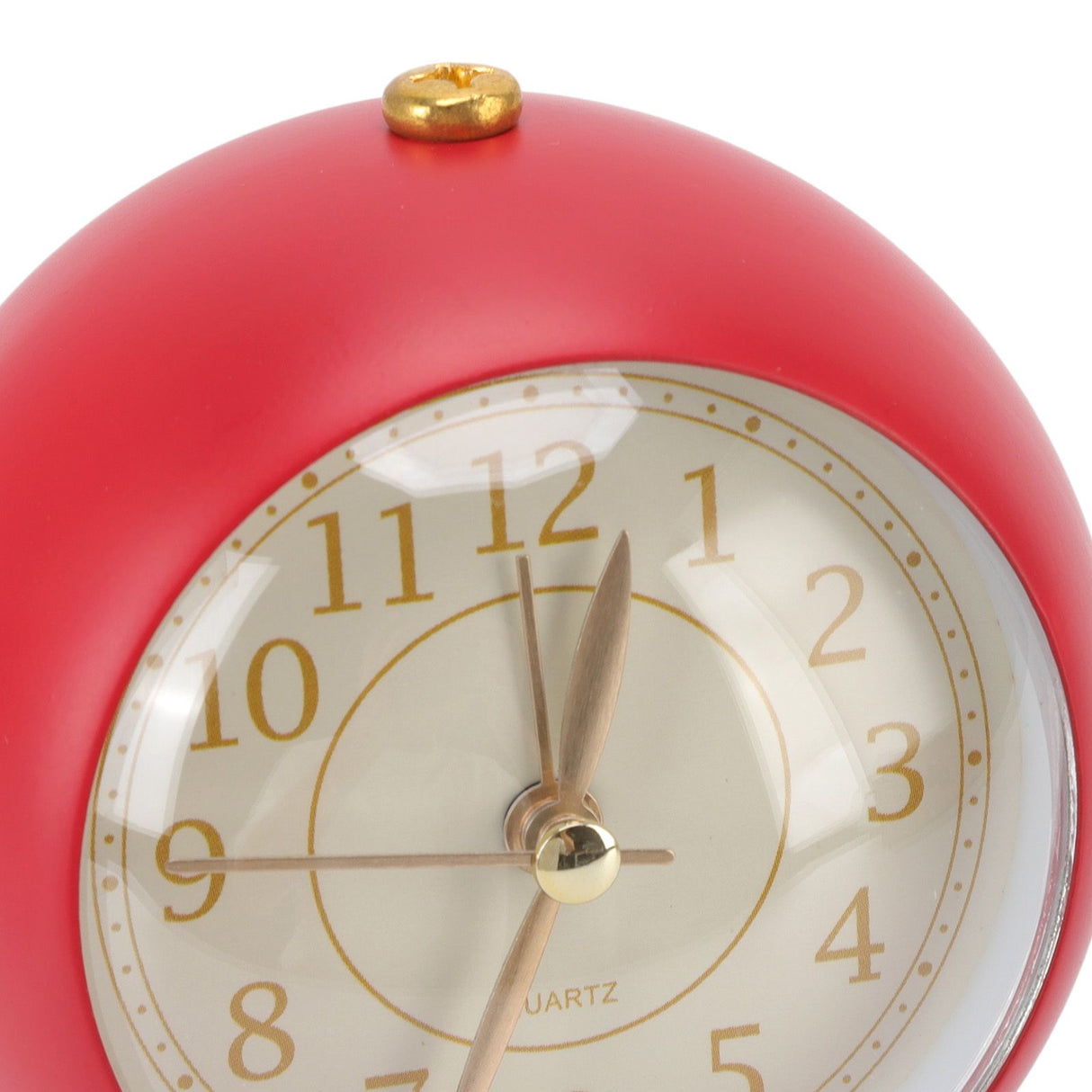 Retro Alarm Clock Silent Decorative Round Ring Base Small Quartz Alarm Clock with Ambient Night Light for Bedroom