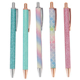 Ballpoint Pens Waterproof Ink Lightweight Portable Plastic Pressing Type Clip Design Writing Ballpoint Pens Set of 5pcs