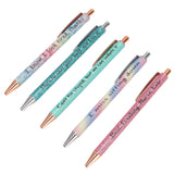 Ballpoint Pens Waterproof Ink Lightweight Portable Plastic Pressing Type Clip Design Writing Ballpoint Pens Set of 5pcs