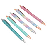 Ballpoint Pens Waterproof Ink Lightweight Portable Plastic Pressing Type Clip Design Writing Ballpoint Pens Set of 5pcs