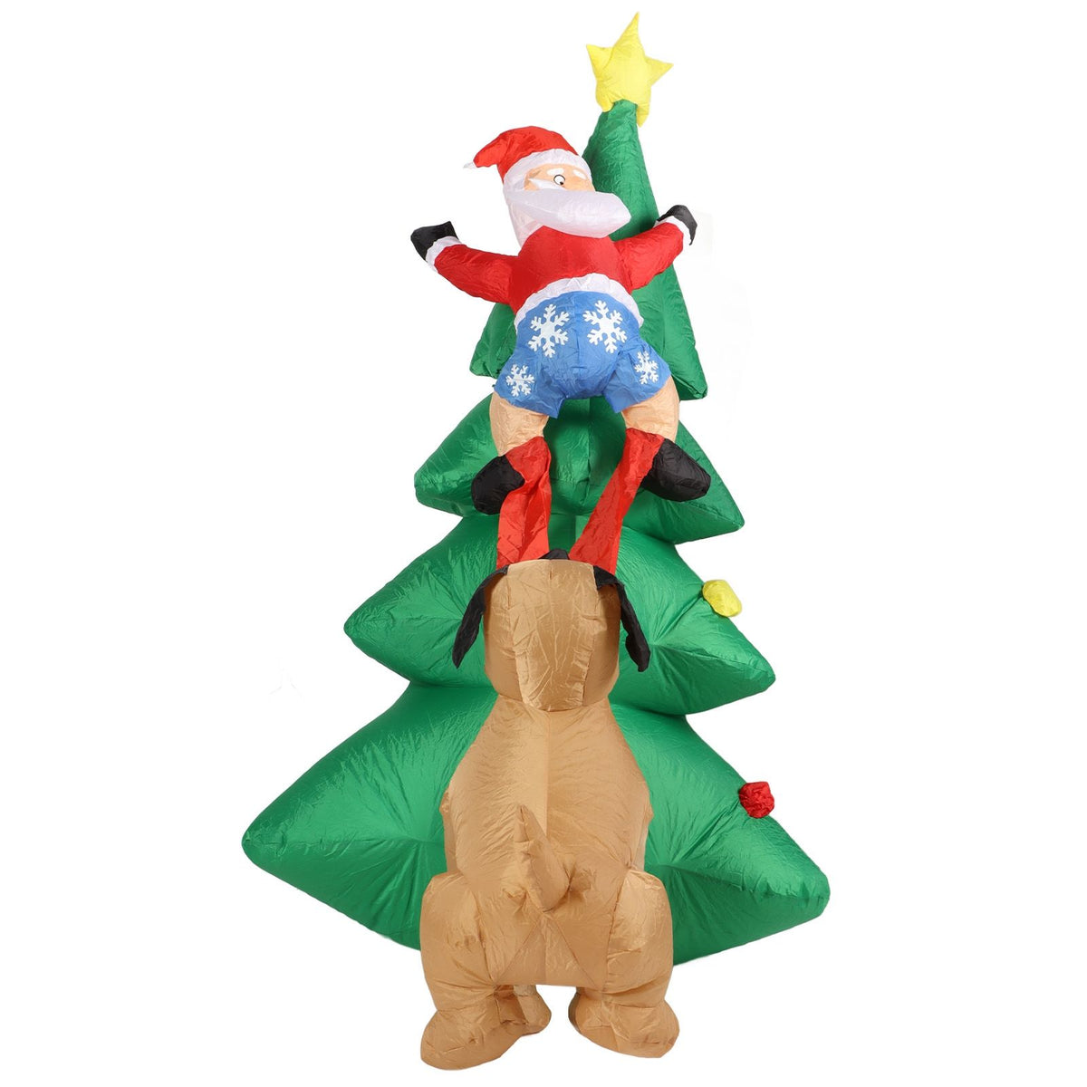 Dog Bite Old Man's Christmas Tree LED Growing Inflatable Christmas Tree for Outdoor Grden Yard AU 100‑240V