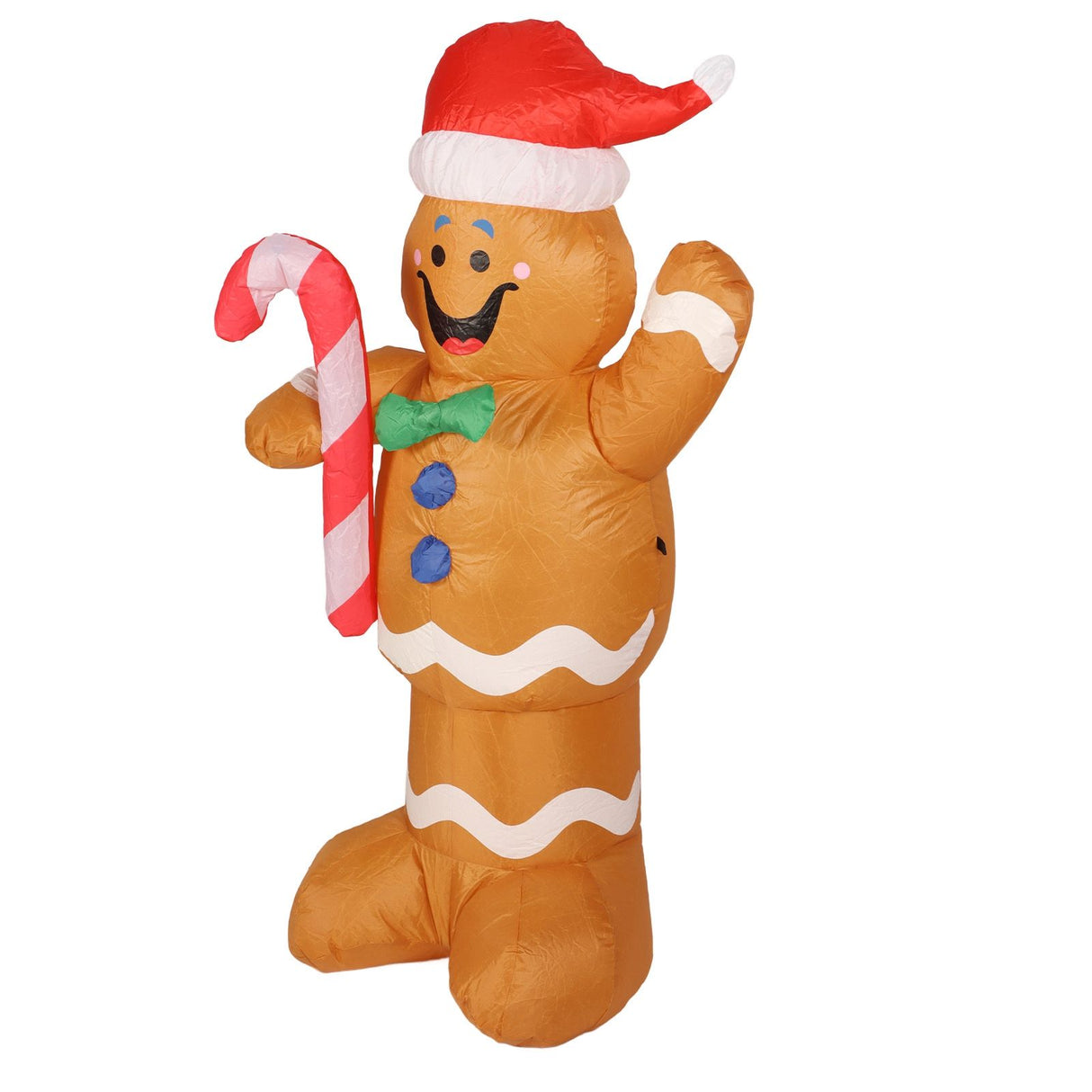 1.5m Height Christmas Inflatables Gingerbread Man with Candy Canes Blow Up Yard Decoration Snowman with LED Lights AU Plug 100‑240V