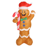 1.5m Height Christmas Inflatables Gingerbread Man with Candy Canes Blow Up Yard Decoration Snowman with LED Lights AU Plug 100‑240V