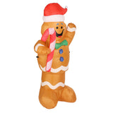 1.5m Height Christmas Inflatables Gingerbread Man with Candy Canes Blow Up Yard Decoration Snowman with LED Lights AU Plug 100‑240V - Top-Down View