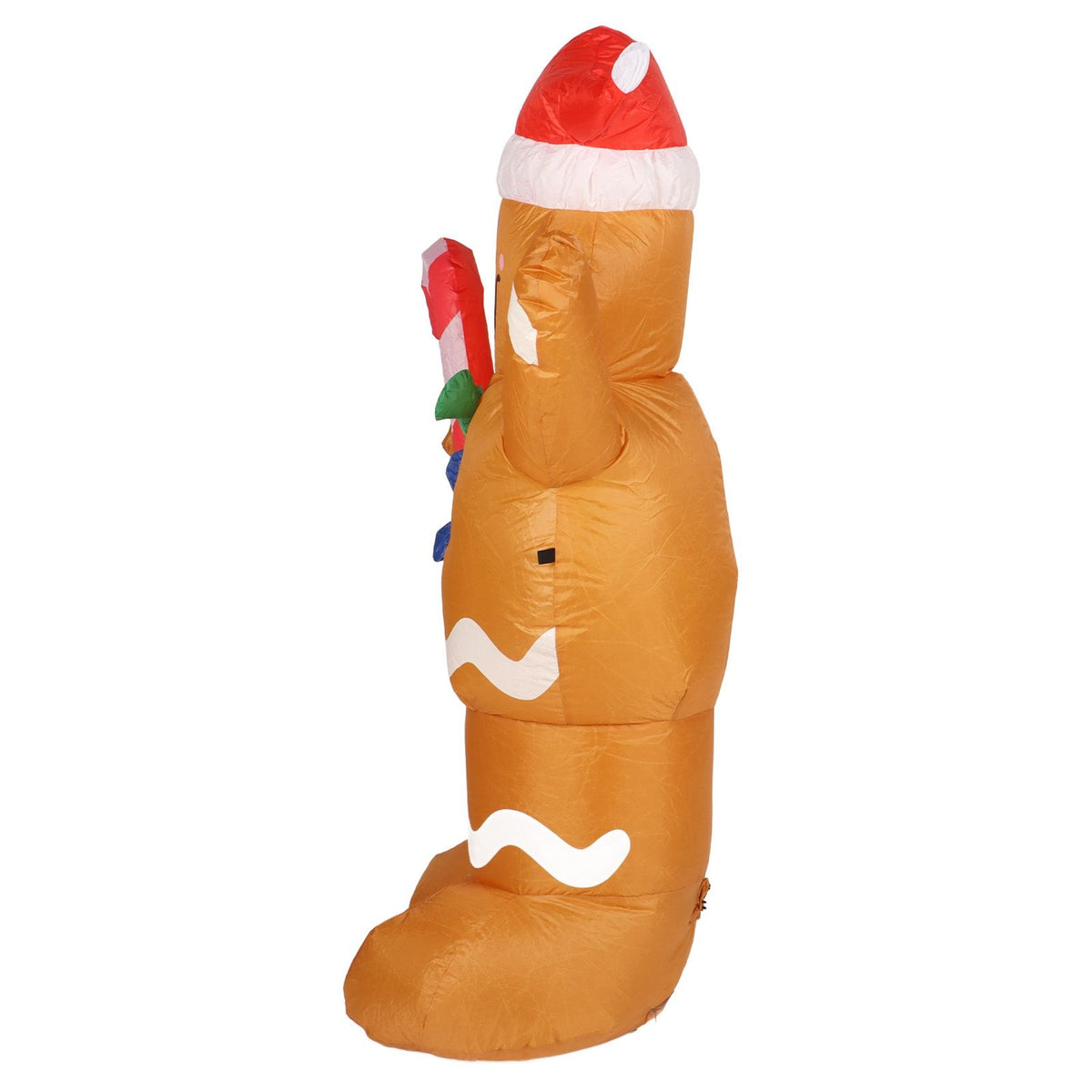1.5m Height Christmas Inflatables Gingerbread Man with Candy Canes Blow Up Yard Decoration Snowman with LED Lights AU Plug 100‑240V