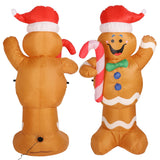 1.5m Height Christmas Inflatables Gingerbread Man with Candy Canes Blow Up Yard Decoration Snowman with LED Lights AU Plug 100‑240V